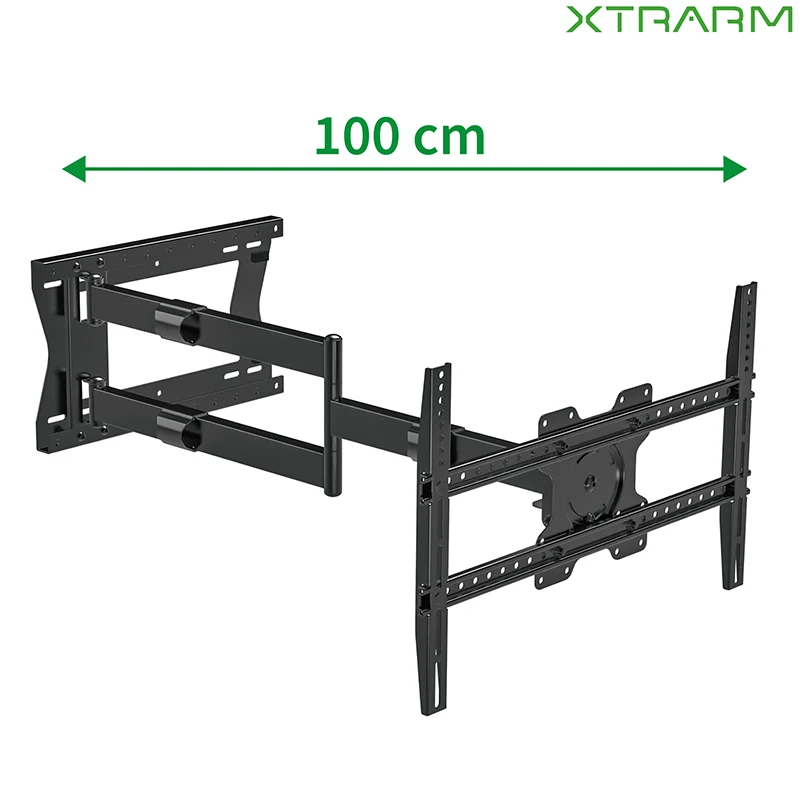 XTRARM Crius 100 cm Support TV mural orientable et inclinable 42"-85" Noir